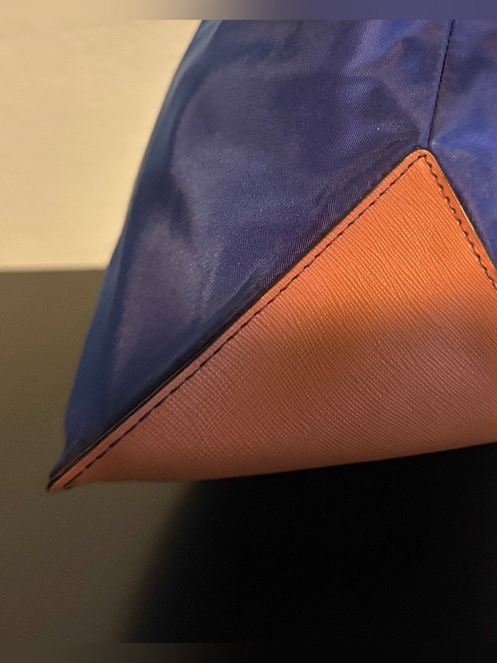 Michael Kors Kempton Blue Nylon Tote with Tan Saffiano Leather, EUC, Retail $85 - Picture 9 of 15